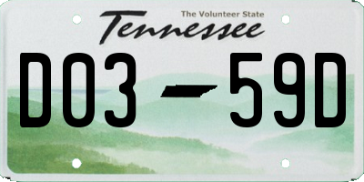 TN license plate D0359D