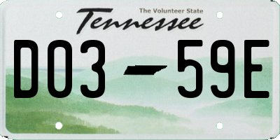 TN license plate D0359E