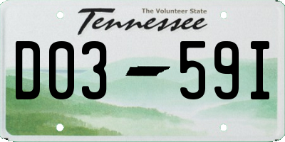 TN license plate D0359I