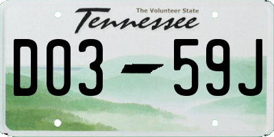 TN license plate D0359J