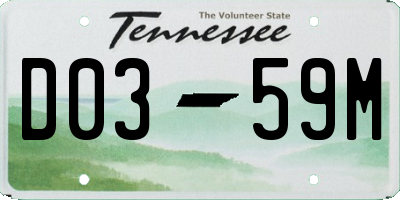 TN license plate D0359M