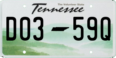 TN license plate D0359Q