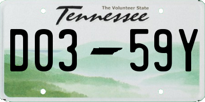TN license plate D0359Y
