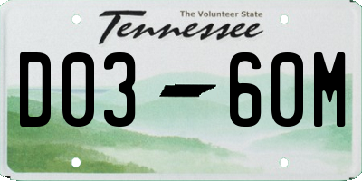 TN license plate D0360M