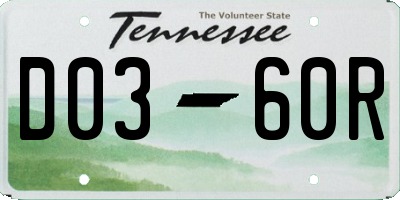 TN license plate D0360R