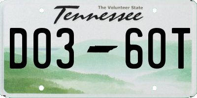 TN license plate D0360T