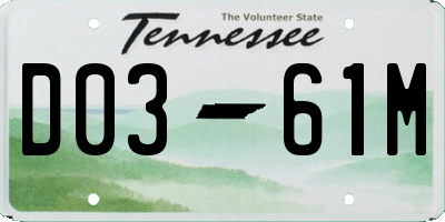 TN license plate D0361M