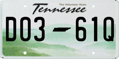 TN license plate D0361Q