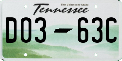 TN license plate D0363C