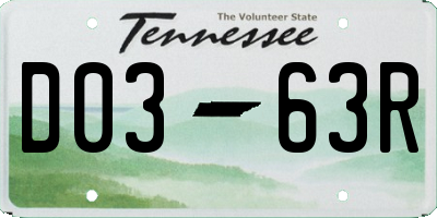 TN license plate D0363R