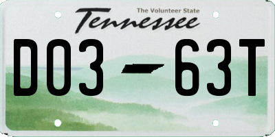TN license plate D0363T