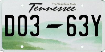 TN license plate D0363Y