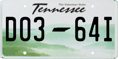TN license plate D0364I