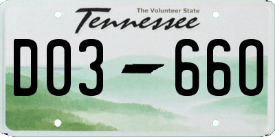 TN license plate D0366O