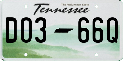 TN license plate D0366Q