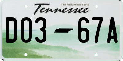 TN license plate D0367A