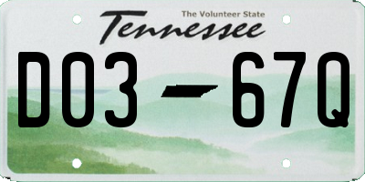 TN license plate D0367Q