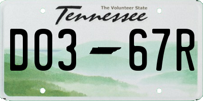 TN license plate D0367R