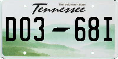 TN license plate D0368I