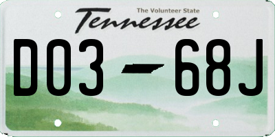 TN license plate D0368J