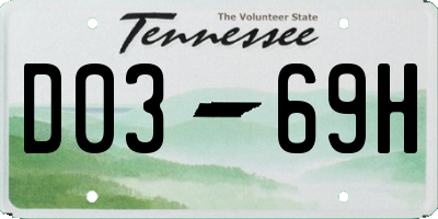 TN license plate D0369H