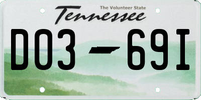 TN license plate D0369I