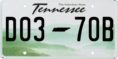 TN license plate D0370B