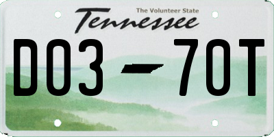 TN license plate D0370T