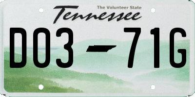 TN license plate D0371G