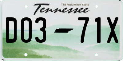 TN license plate D0371X