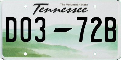TN license plate D0372B