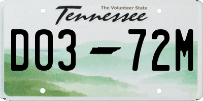 TN license plate D0372M