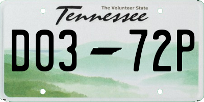 TN license plate D0372P
