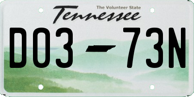 TN license plate D0373N