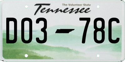 TN license plate D0378C