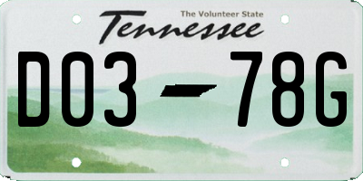 TN license plate D0378G