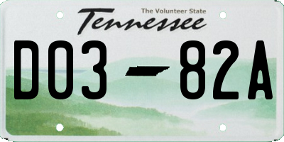 TN license plate D0382A