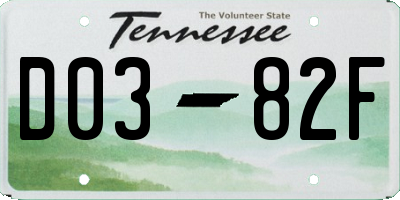 TN license plate D0382F