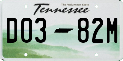 TN license plate D0382M