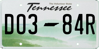 TN license plate D0384R