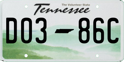 TN license plate D0386C