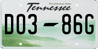 TN license plate D0386G