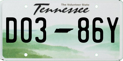 TN license plate D0386Y