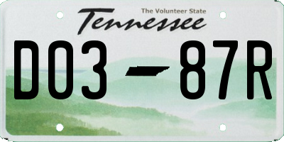 TN license plate D0387R