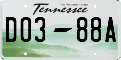 TN license plate D0388A