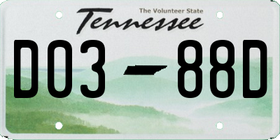 TN license plate D0388D
