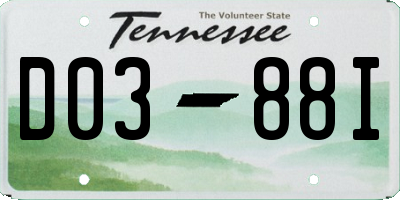 TN license plate D0388I