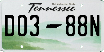 TN license plate D0388N