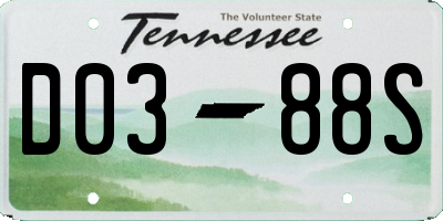 TN license plate D0388S