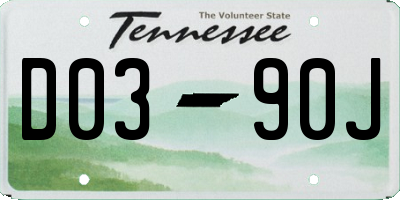 TN license plate D0390J